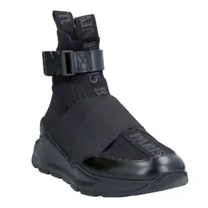 Balmain Hightop leather B-Troop Black sneakers size 42U NEW - Picture 1 of 11
