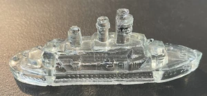 Antique Glass Candy Container Military Battleship - 5.5" Wide - Picture 1 of 5