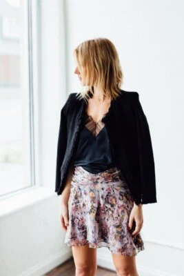 Chaqueta Iro Maravillosa Negra Tweed Envejecida Talla 34/0 Foto 1 de 4