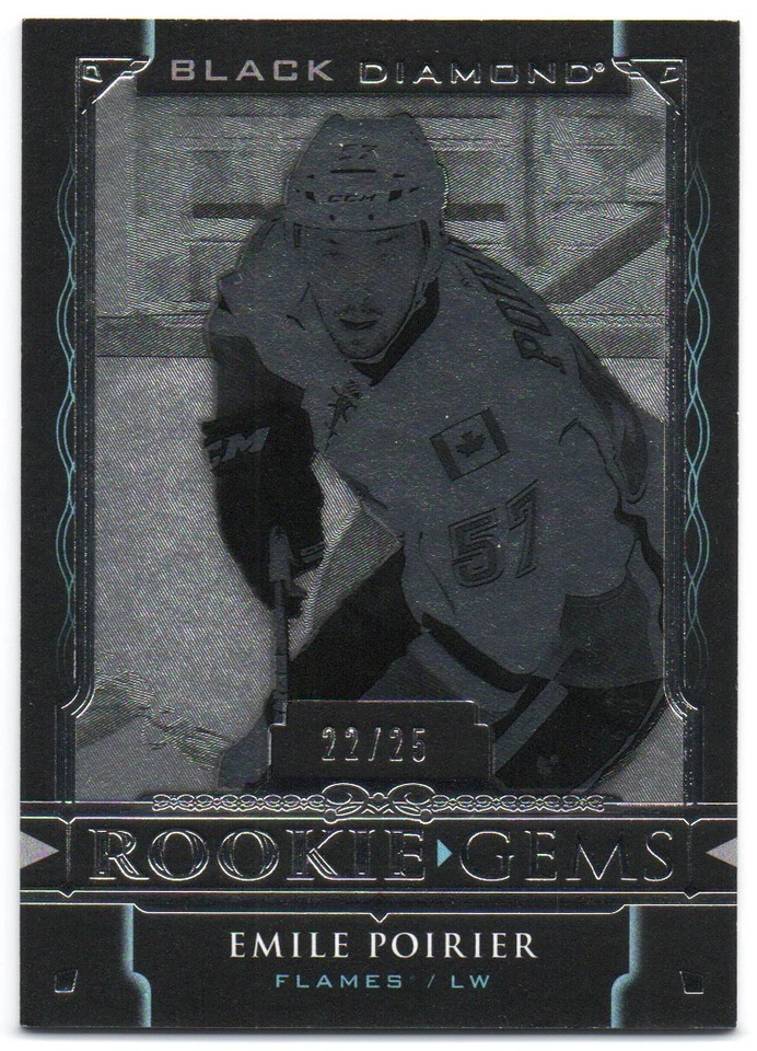 2015-16 Black Diamond Rookie Gems Pure Black RG-EP Emile Poirier RC 22/25 Flames - Image 1 of 1
