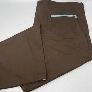 Tafford Uniformen Damen Scrub Hose 4 Taschen Kordelzug Taille braun aqua Large - Bild 1 von 4