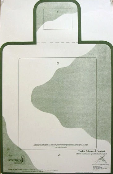 (25) Taylor Combat Target [TCT], 16" x 22", verde sobre blanco roto Foto 1 de 1