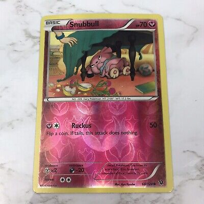 Snubbull 68/124 Pokemon Card - Reverse Holo - Fates Collide - Common