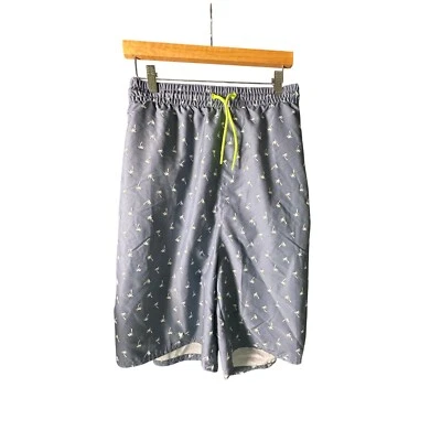 Antiguo Bañador Hombre Azul Marino Talla XXL Azul Con Palmeras y Cordón Verde Foto 1 de 3