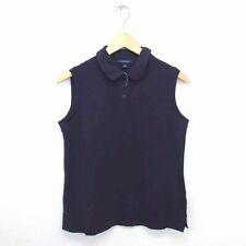 Lands' End Polo Shirt Plain Simple Sleeveless S Purple /Tt41 Women'S