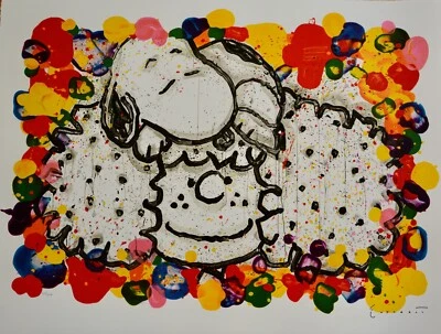 Litografia Tom Everhart " POR QUE EU GOSTO DE CABELO GRANDE" SNOOPY S/N "PEANUTS" com certificado de autenticidade - Imagem 1 de 4