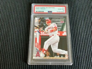 2020 TOPPS UK EDITION #1 MIKE TROUT *BASE PSA 10 GEM MINT*  LOS ANGELES ANGELS