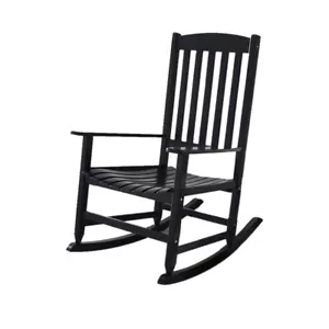 Black Wood Rocking Patio Chair - Picture 1 of 2