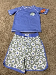 Wonder Nation Toddler Boy Or Girl Short Sleeve Rashguard Swim Set Size 5 Year - Picture 1 of 9