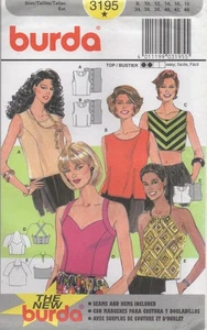 Burda Sewing Pattern 3195 EASY Tops Button Back Sweetheart Halter Size 8 - 18 - Picture 1 of 13