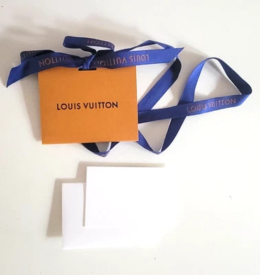 Auténtico Original Louis Vuitton Logo Naranja y Azul Cinta para Tarjetas Sobre Pequeño Foto 1 de 4