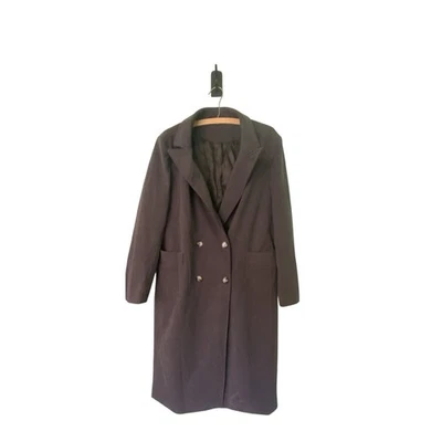 "Abrigo chaqueta de vestir clásico gris grande para mujer 22"" PTP 43"" de largo" Foto 1 de 4