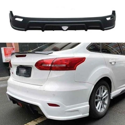 2015-2018 For Ford Focus Sedan 1PCS Black Rear Bumper Diffuser Lip Spoiler Refit - Image 1 of 4