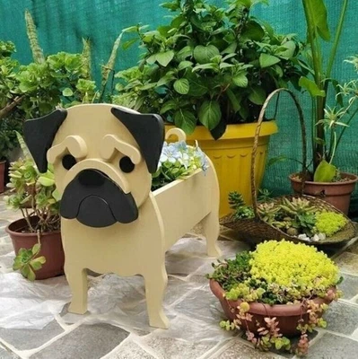 Maceta con forma de animal con forma de perro de PVC decoración de jardín maceta para perro Foto 1 de 4