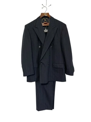 VTG Hardwick Clothing Worsted Wool Suit Jacket and Pants 44R 38X30 Black USA - Image 1 of 4