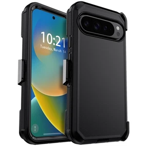 Black For Google Pixel 10/10 Pro/10 Pro XL Shockproof Case Soft Cover Belt Clip - Picture 1 of 29