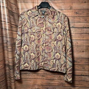 Women’s Multiples Multi Colored Chic Flower Jacket Size Large - Picture 1 of 6