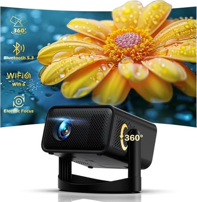 12000 Lumen Projector 4K UHD Smart 5G WiFi Android TV Home Theater Movie Beamer - Image 1 of 4