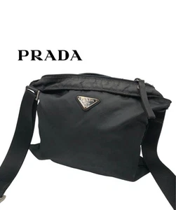 Prada Black Nylon Shoulder Bag Men's Fashionable, Triangle Logo, Damaged Zipper - Picture 1 of 10