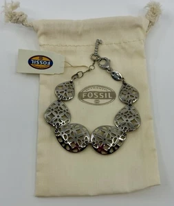 Neu Fossil Marke SILBERFARBEN Charm Träne Armband Neu mit Etikett - Bild 1 von 4