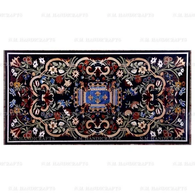 6'x3' antique design marble dining Table center table pietra dura inlay art - Image 1 of 4
