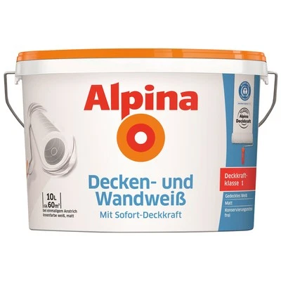 Alpina Decken- und Wandweiß - Innenfarbe - 10 Liter - Bild 1 von 3