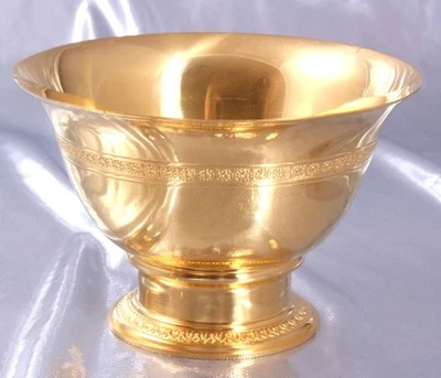 PUIFORCAT - BELLE GRANDE CISELEE COUPE RONDE - ARGENT MASSIF MINERVE VERMEIL - Photo 1/4