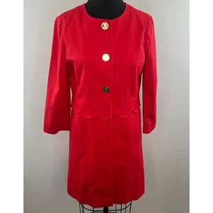 Neu mit Etikett Draper James Damen-Trenchcoat überbacken Lutscher rot Größe 2 175,00 $ - Bild 1 von 9