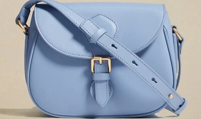 NUEVO $160 Bolso Bandolera Banana Republic Cuero Liso Cardo Azul Foto 1 de 4