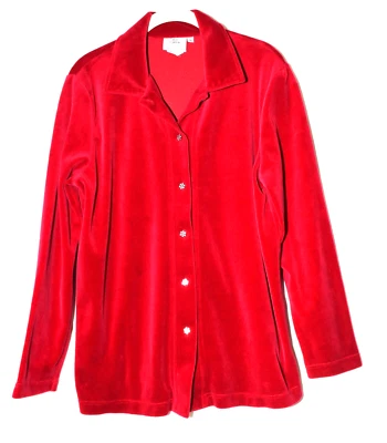 Lo último Camisa Algodón por Marc Ware Terciopelo Rojo Mezcla Algodón Estrás Botones Talla M Foto 1 de 4