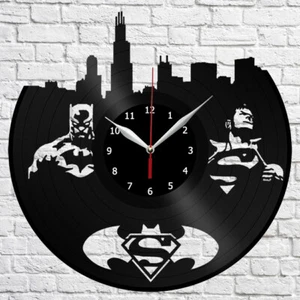 Batman v Superman Vinyl Wall Clock 12'' Superhero Fan Art Wall Decor 3815 - Picture 1 of 11