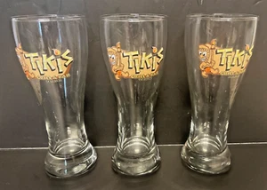 TIKI'S GRILL & BAR, Waikiki, Hawaii Pilsner / Beer Glass 8 1/4" Lot (3) - Picture 1 of 2