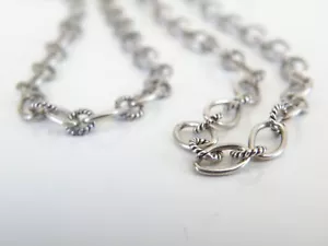 Sterling Silver 925 Cable Rolo Link Chain Necklace 18" - Picture 1 of 14