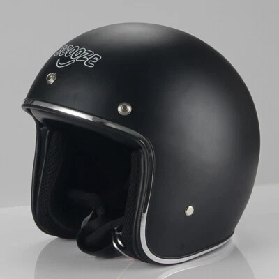 SCOOZE Helm Demi-Jethelm Bike Offen Scooterhelm BLACK Matt Schwarz Gr. L