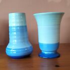 2 Shelley Harmony Vases 1930s Matching Colours 6 Inches Tall VGC No: 974 & 977