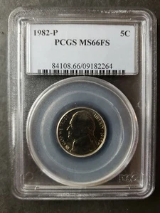 1992 (mal etiquetado como 1982) P 5c Jefferson Nickel PCGS MS66 FS PCGS ERROR!!!!! - Imagen 1 de 3