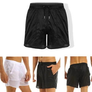 Men Quick Dry Beach Swim Shorts See Through Boxer Briefs Trunks Underwear Pants - Picture 1 of 57