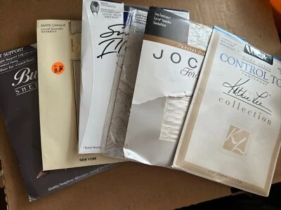 Ladies Tights 6 Pairs Vtg Modern Mixed Colours Styles Small- -Medium - Image 1 of 4