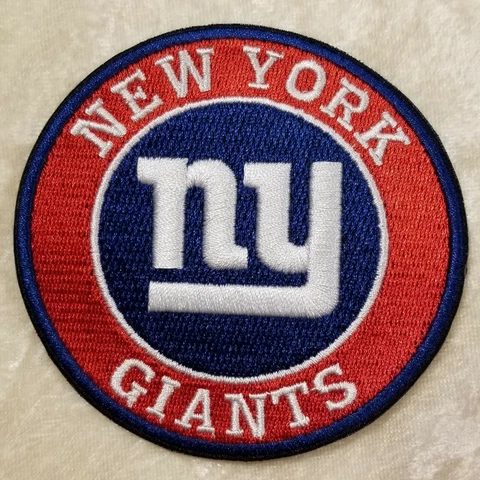NY Giants Football Round 3.5" Iron On Embroidered Patch ~FREE Ship! Cover