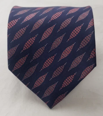 Italo Ferretti #26 100% Silk Made in Italy Necktie - Blue / Red Geo Pois N* F159 - Image 1 of 4