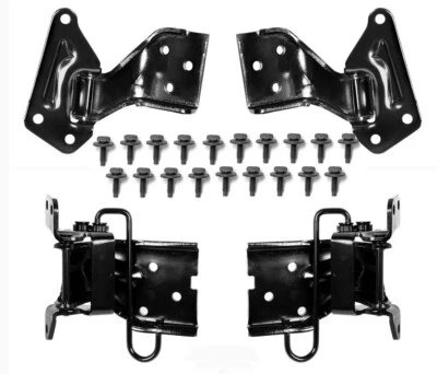 NEW! 1967 - 1968 Mustang Door Hinge Set of 4 Upper, Lower, Right, Left & Bolts - Image 1 of 4