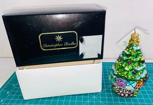 Christopher Radko Ornament Christmas Tree 2000 Millennium Shiny With Tag Y2K - Picture 1 of 16