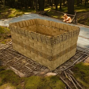 Native American Penobscot Maine Blueberry Basket Cabin Decor Artist Signed 1996 - Picture 1 of 13