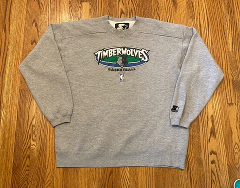 Minnesota Timberwolves Vintage Starter NBA Basketball Pullover V Neck Sweatshirt Cover