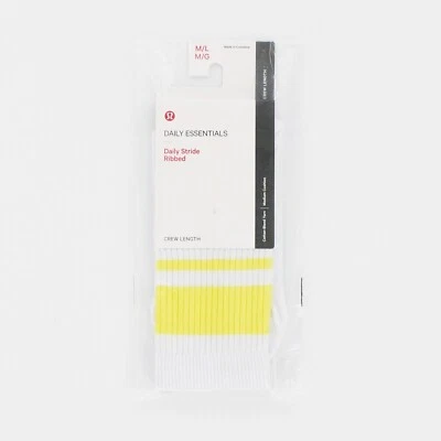 Meias femininas Lululemon Crew Daily Stride, suporte de arco de amortecimento confortável com nervuras - Imagem 1 de 4