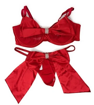 Victorias Secret Dream Angels Push Up Without Padding Bra Set 34C Panty sz M Red - Image 1 of 3