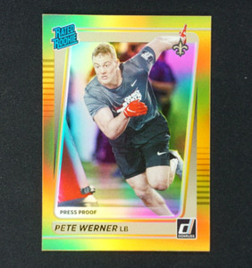 PETE WERNER Rated Rookie Gold 2021 Donruss Press Proof Gold Holo 322 Saints