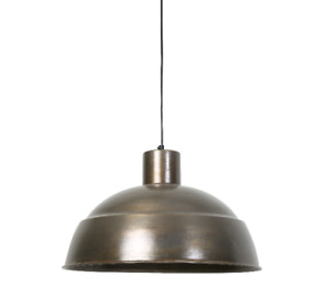 House Additions Harry 1 Light Ceiling Bowl Pendant Light, Metal Bronze 50cm Dia