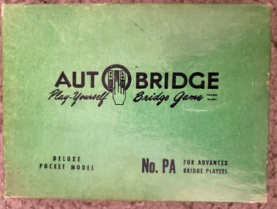 VINTAGE 1957-Auto Bridge, Play Yourself Deluxe Pocket Model No. PA Advanced Game - Image 1 of 4