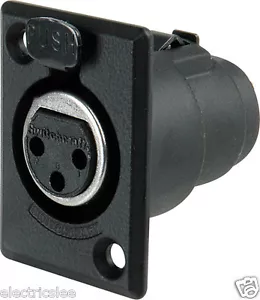 Conector de enchufe hembra Switchcraft D3FBAU 3 pines XLR montaje enchapado en oro 1 pieza - Imagen 1 de 2
